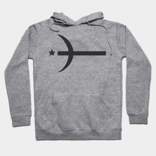 Combination of Crescent with Cross religious symbols in black flat design icon Hoodie